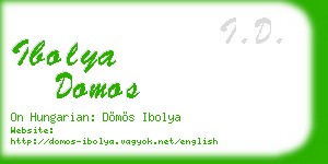 ibolya domos business card